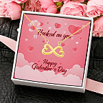 Hooked on You Happy Galentine's Day Valentine's Day Gifts for Friends Infinity Heart Pendant Necklace
