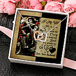 To My Wife This Is Us a Little Bit Crazy a Little Bit Loud Joined Interlocking Hearts Pendant Necklace