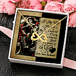 To My Wife This Is Us a Little Bit Crazy a Little Bit Loud a Whole Lot of Love Infinity Heart Pendant Necklace