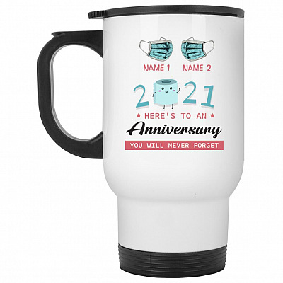 14 oz. White Travel Mug