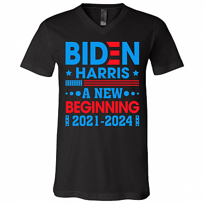 Biden Harris 2021 2024 Shirt, Black, V-Neck T-Shirt
