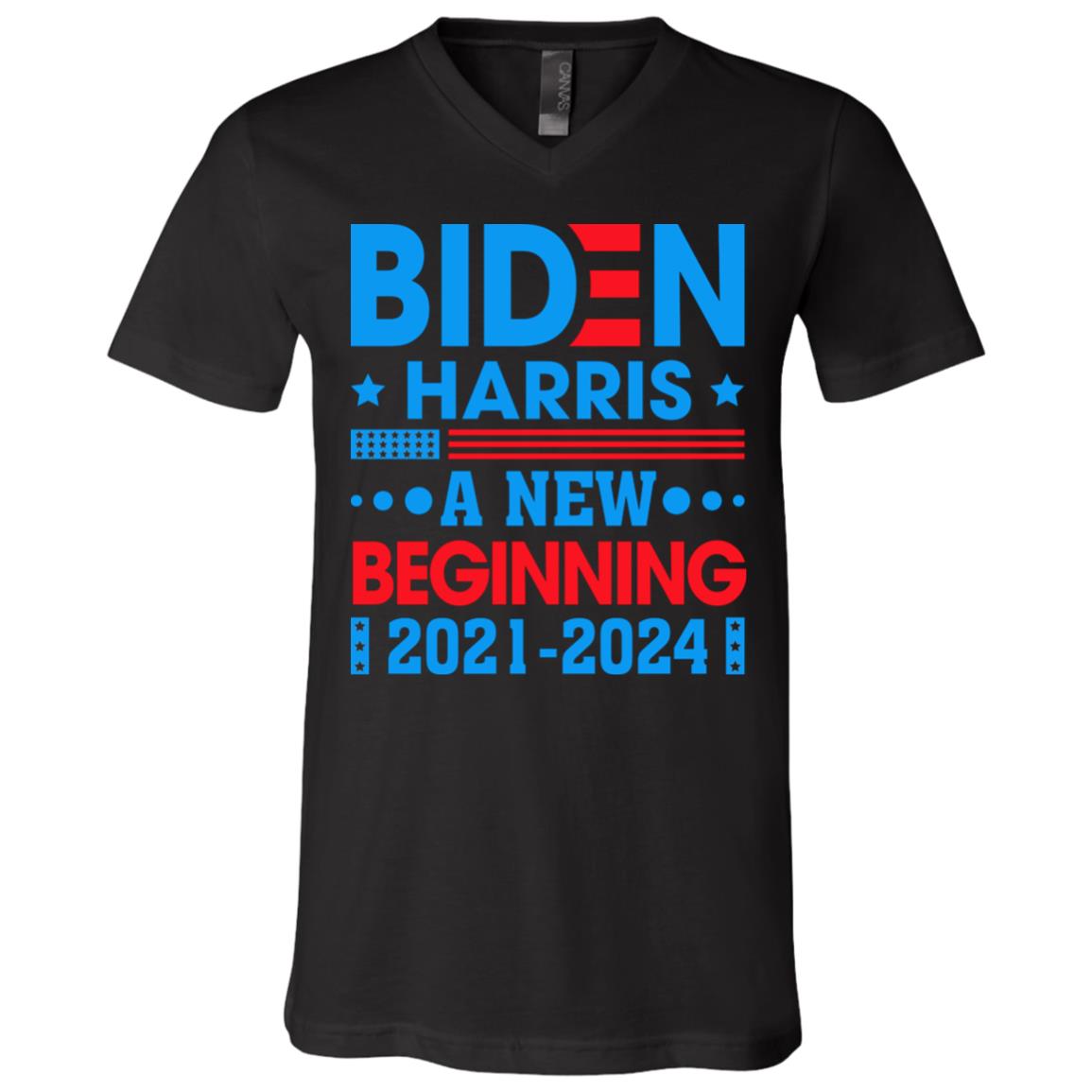 Biden Harris 2021 2024 Shirt, Black, V-Neck T-Shirt