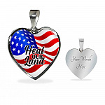 Heal Our Land American Flag Heart Pendant Necklace - Heart Luxury Necklace (Silver)