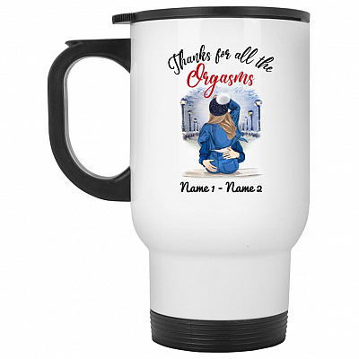 14 oz. White Travel Mug