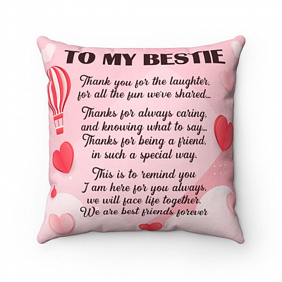 To My Bestie Thank You For The Laughter For All The Fun We've Shared Throw Pillow - Bestie Gifts Decorative Pillow