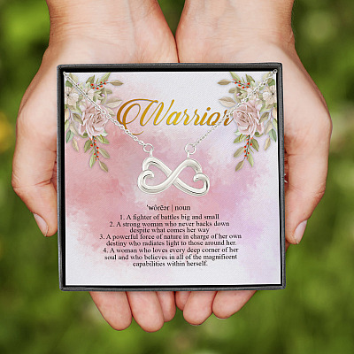 Alternative view of Warrior Definition Infinity Heart Pendant Necklace