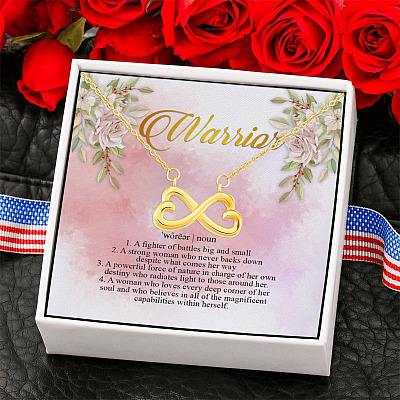 Warrior Definition Infinity Heart Pendant Necklace