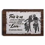 Personalized This Is Us A Little Bit Crazy Motocross Couple Wrapped Framed Canvas Prints - Unframed Poster, White, 0.75'' Framed Canvas