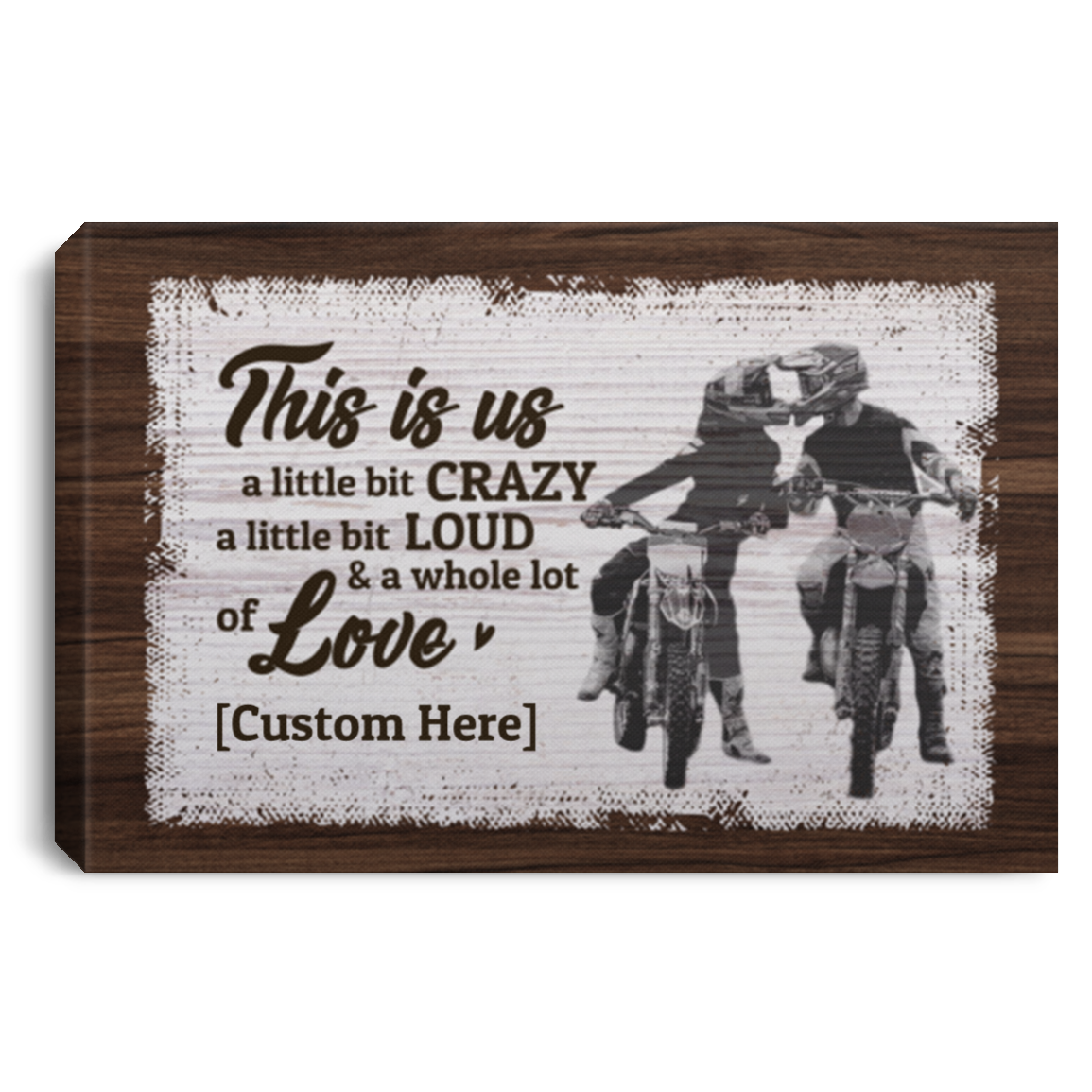 Personalized This Is Us A Little Bit Crazy Motocross Couple Wrapped Framed Canvas Prints - Unframed Poster, White, 0.75'' Framed Canvas
