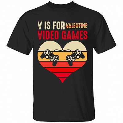Vintage V Is for, Black, Unisex T-Shirt