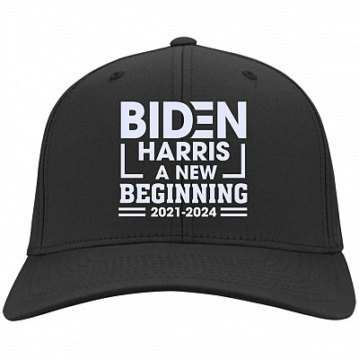 Biden Harris 2021 2024 a New Beginning Cap, Black, Twill Cap