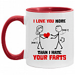 Personalized Accent Mug, White/Red, 11 oz. Accent Mug