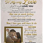 Personalized Photo Blanket, White, Cozy Plush Fleece Blanket - 50x60