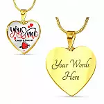 You and Me Always and Forever Best Valentine Gift Heart Pendant Necklace - Heart Luxury Necklace (Gold Plated)