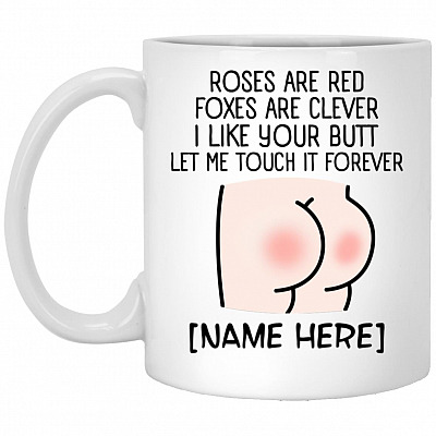 Personalized Roses Are Red Foxes Mug, White, 11 oz. White Mug