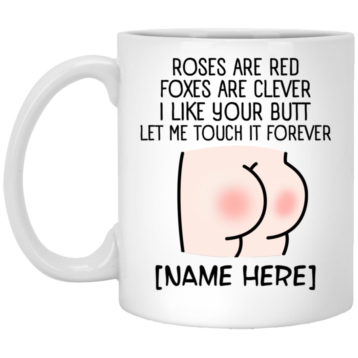 Personalized Roses Are Red Foxes Mug, White, 11 oz. White Mug