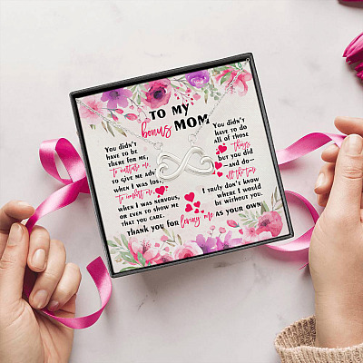 Alternative view of Thank You For Loving Me As Your Own Infinity Heart Pendant Necklace - Bonus Mom Gift Ideas