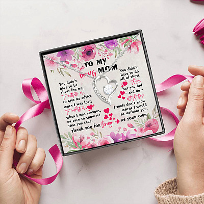 Alternative view of Thank You For Loving Me As Your Own Forever Love Pendant Necklace - Bonus Mom Gift Ideas