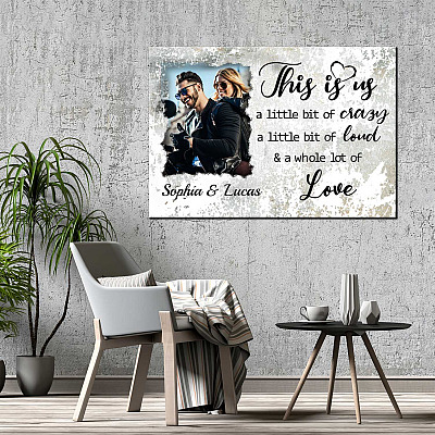 Alternative view of Personalized Photo This Is Us a Little Bit of Crazy a Little Bit of Loud Framed Canvas - Unframed Poster