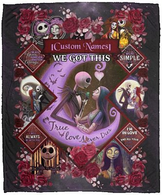 Personalized Jack And Sally You Blanket, White, Cozy Plush Fleece Blanket - 50x60