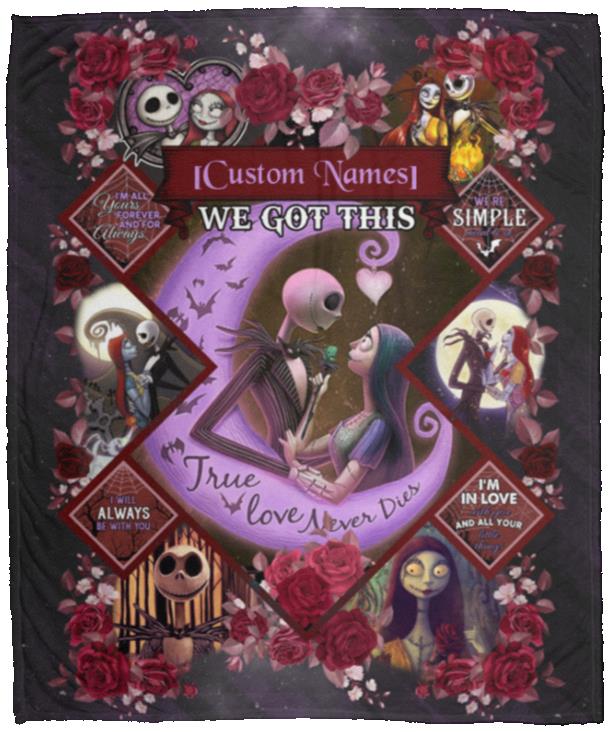 Personalized Jack And Sally You Blanket, White, Cozy Plush Fleece Blanket - 50x60