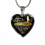 To My Gorgeous Girlfriend I May Not Be Your First Date First Kiss From Boyfriend Heart Pendant Necklace - Heart Luxury Necklace (Silver)