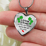 a Good Friend Is Like a Four Leaf Clover Hard to Find and Lucky to Have Heart Pendant Necklace - Heart Luxury Necklace (Silver)