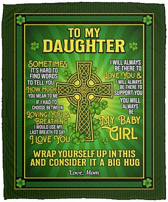 Irish Celtic From Mom, White, Cozy Plush Fleece Blanket - 50x60