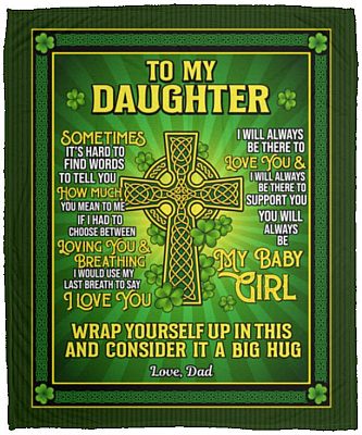 Irish Celtic From Dad, White, Cozy Plush Fleece Blanket - 50x60