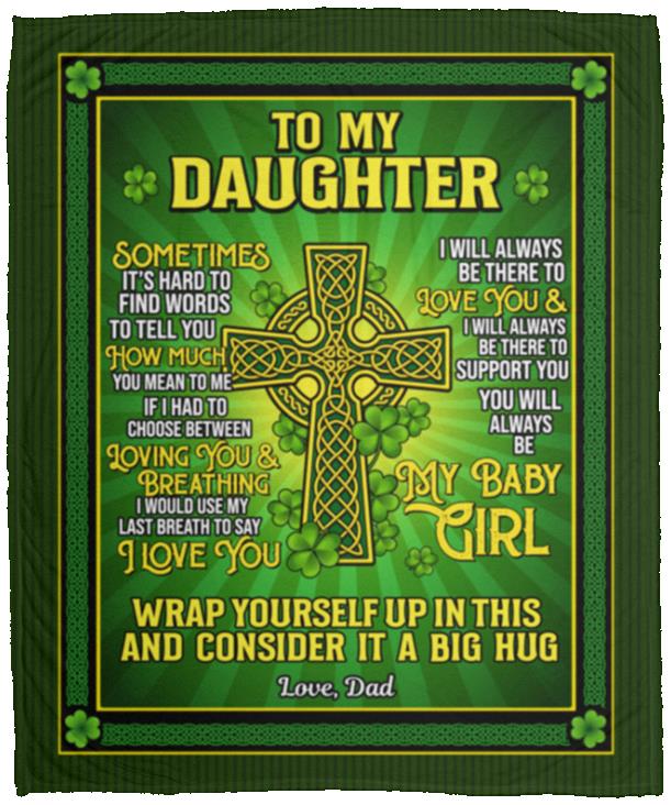 Irish Celtic From Dad, White, Cozy Plush Fleece Blanket - 50x60