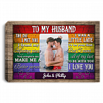 Personalized Photo To My Husband The Day I Met You LGBT Gay Pride Framed Canvas Prints - Unframed Poster, White, 0.75'' Framed Canvas