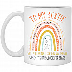 When It Rains Look for Rainbow Mug, White, 11 oz. White Mug