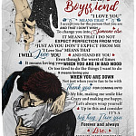 To my boyfriend, White, Cozy Plush Fleece Blanket - 50x60