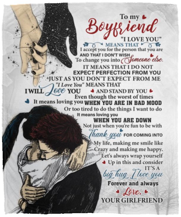 To my boyfriend, White, Cozy Plush Fleece Blanket - 50x60