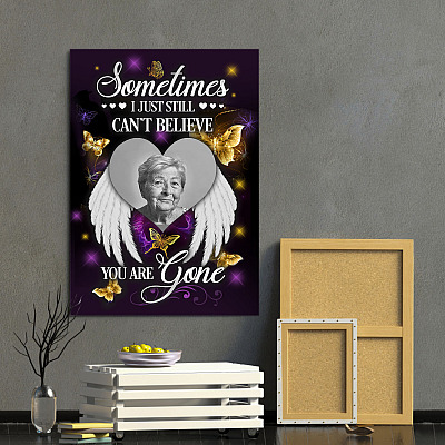 Alternative view of Personalized Photo Sometimes I Just Still Can't Believe You Are Gone Sympathy Framed Canvas - Unframed Poster