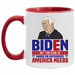 Sleepy biden accent, White/Red, 11 oz. Accent Mug