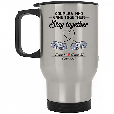 14 oz. Silver Travel Mug
