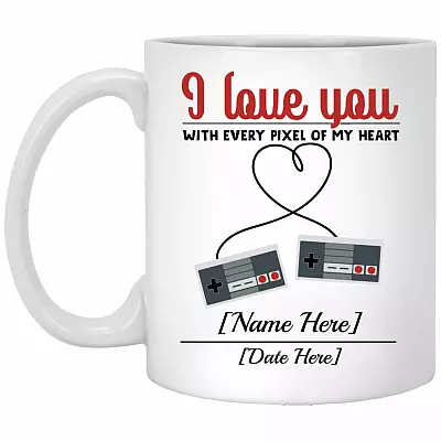 Personalized Pixel Mug, White, 11 oz. White Mug