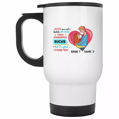 14 oz. White Travel Mug