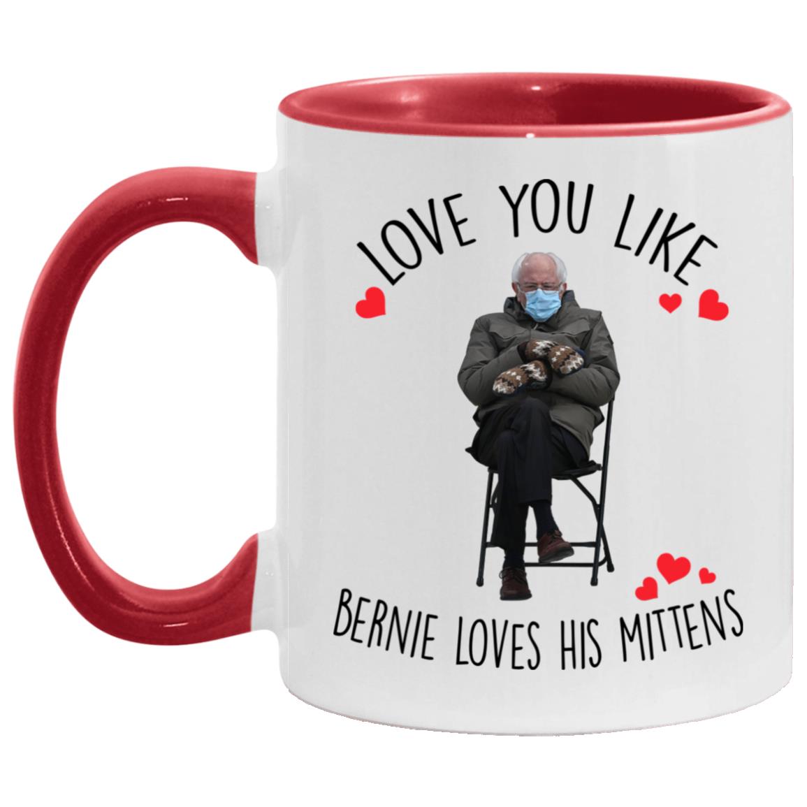 Bernie Accent Mug, White/Red, 11 oz. Accent Mug