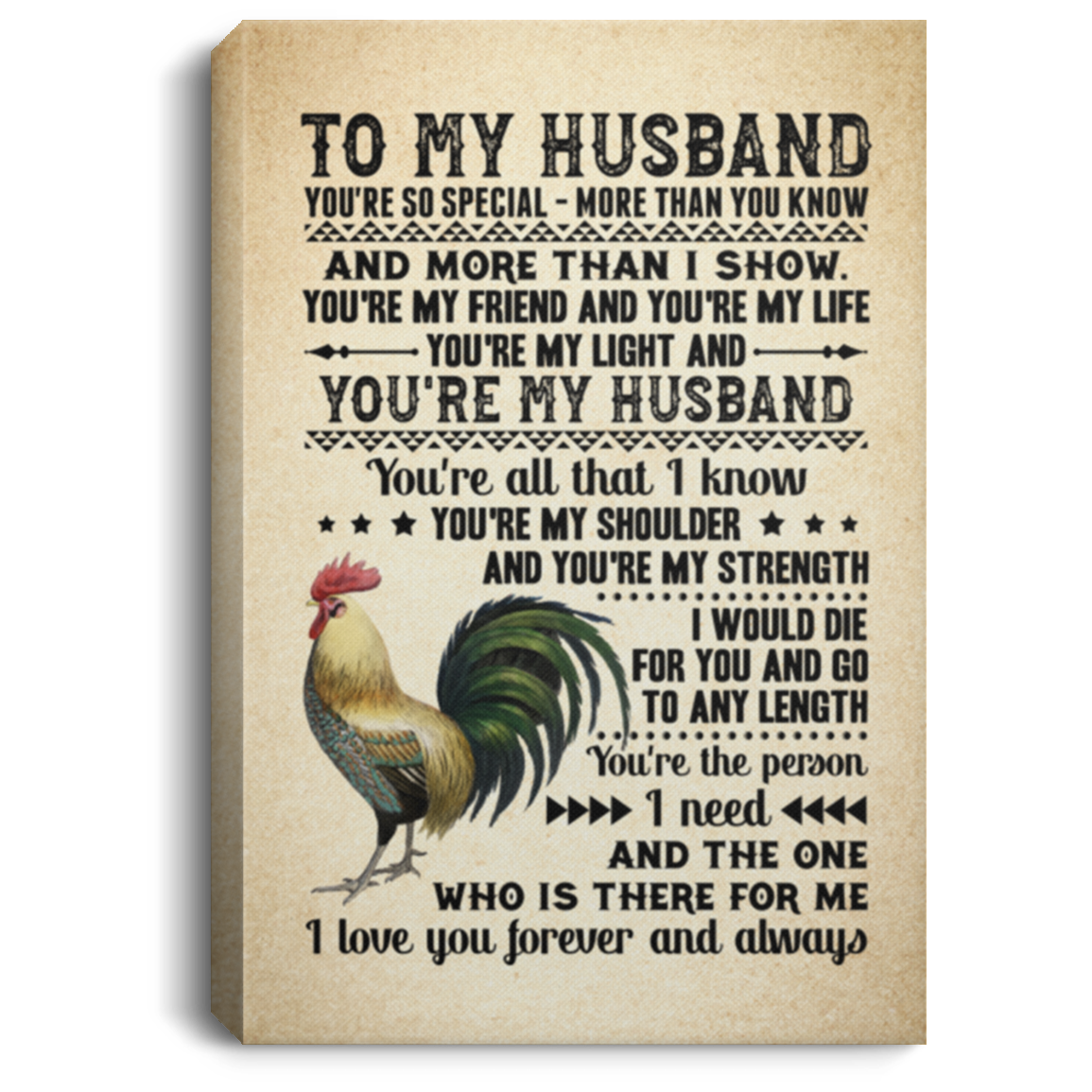 To My Husband Framed Canvas - You Are So Special More Than You Know More Than I Show Unframed Poster, White, 0.75'' Framed Canvas