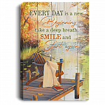 Everyday Is A New Beginning Take A Deep Breath Smile And Start Again Framed Canvas - Unframed Poster, White, 0.75'' Framed Canvas