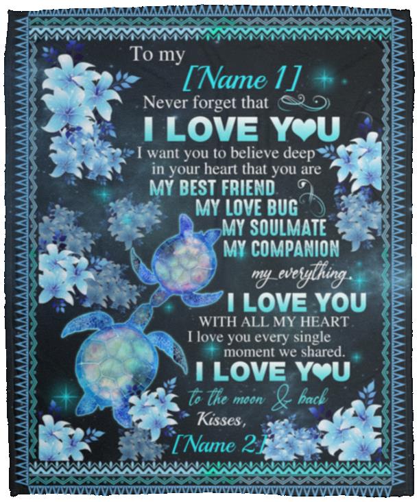 Personalized Turtle, White, Cozy Plush Fleece Blanket - 50x60