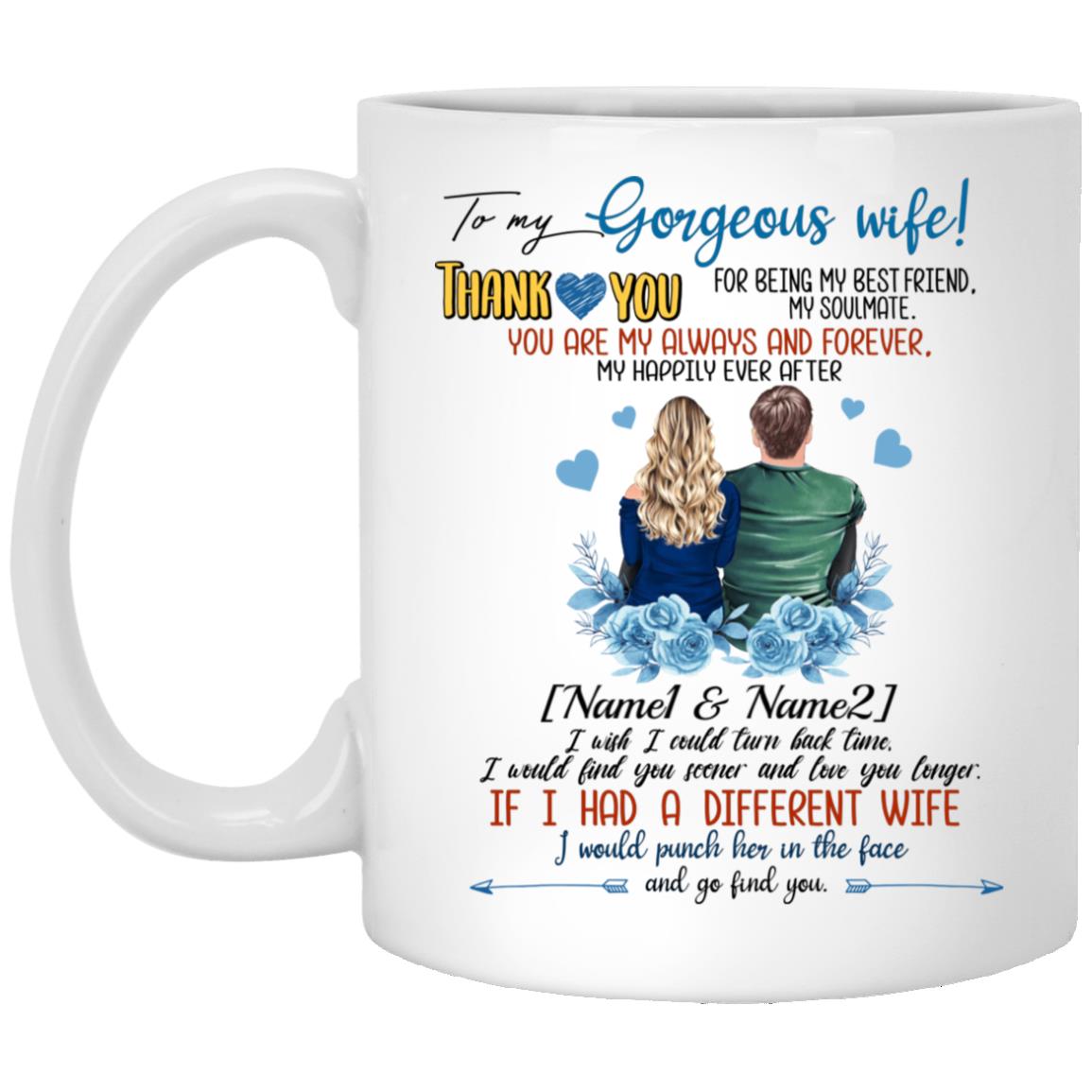 Personalized My Gorgeous Wife Coffee Mug, White, 11 oz. White Mug