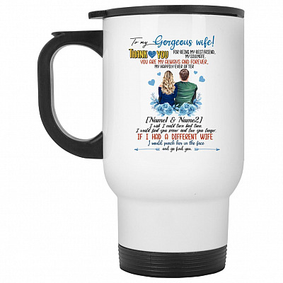 14 oz. White Travel Mug