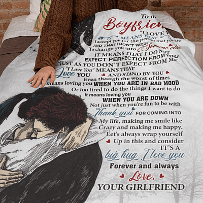 Alternative view of To My Boyfriend I Love You Forever and Always Fleece Blanket - Mink Blanket - Woven Blanket