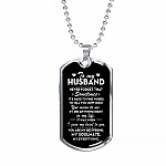 From Wife To My Husband Never Forget That Sometimes It's Hard To Find Words To Tell You Dog Tag Pendant Necklace - Dog Tag (Silver)