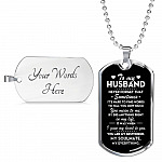 From Wife To My Husband Never Forget That Sometimes It's Hard To Find Words To Tell You Dog Tag Pendant Necklace - Dog Tag (Silver)