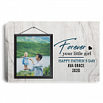 Custom Photo Forever Your Little Girl Wrapped Framed Canvas Prints - Unframed Poster - Home Decor Wall Art, White, 0.75'' Framed Canvas