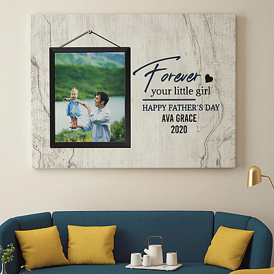 Alternative view of Custom Photo Forever Your Little Girl Wrapped Framed Canvas Prints - Unframed Poster - Home Decor Wall Art